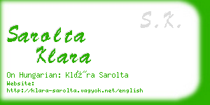 sarolta klara business card